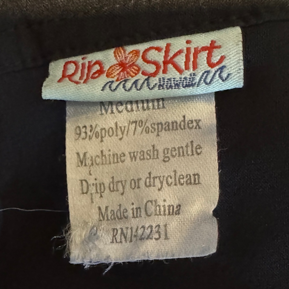 Ripskirt Hawaii Black Swim Coverup Velcro Skirt 2 Knee Length  M - Picture 5 of 6
